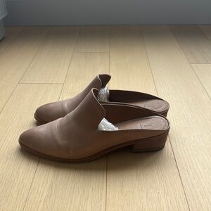 Frye Tan Suede Mules Sleek Minimalist Design